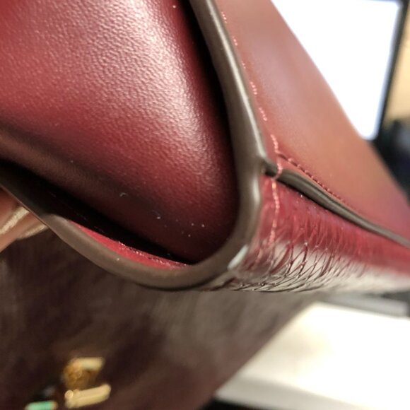 Michael Kors Burgundy Embossed Leather Satchel - Picture 14 of 14